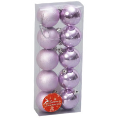 Шары новогодние Глянцевый мороз сиреневый набор 10 шт, диаметр: 5 см (4941791)