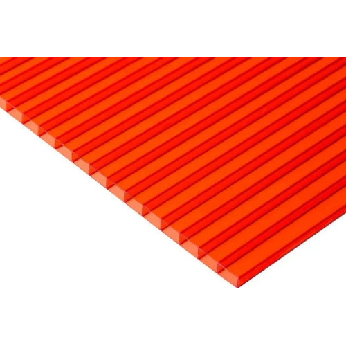 Поликарбонат  сотовый 10мм красный 12*2,1м (10лет) Продаётся КРАТНО 3м!!!