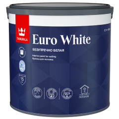 Краска в/д Тиккурила EURO WHITE Белая для потолков  2,7 л