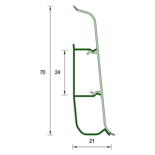 Плинтус напольный 70мм 2,2м 