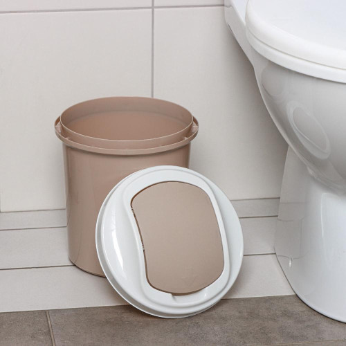 Ведро для мусора PALM 6л h=27см, d=22,5см, беж (835504)