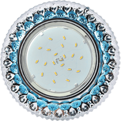 Свет. точ. ECOLA LD7009 GX53-H4 Кристалл голубой/хром(622584)