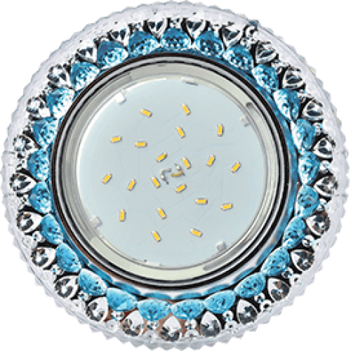 Свет. точ. ECOLA LD7009 GX53-H4 Кристалл голубой/хром(622584)