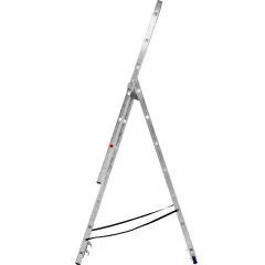 Лестница СИБРТЕХ трехсекционная 3х7, алюминиевая, 1.98/3.07/3.93м (97817)