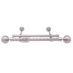 Карниз Ле-Гранд кованный твист 3,0м (2ряд) D25/19/(16) серебро мат, Дюна