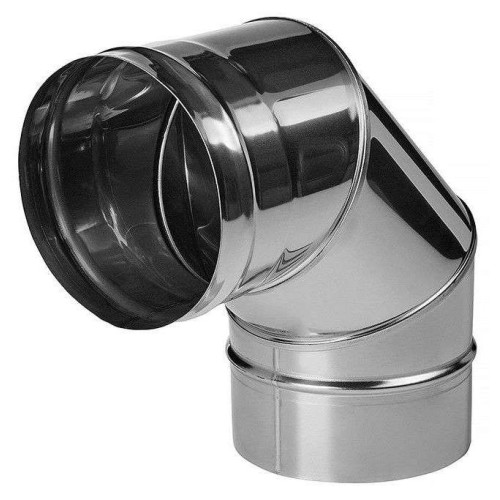 Дымоход колено 0,8мм 90гр Ф120 нержавеющая сталь (Феррум)