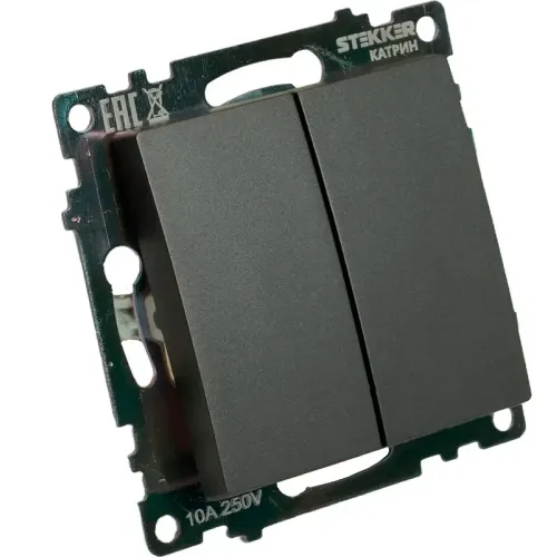 Переключатель 2-кл Катрин графит GLS10-7107-06