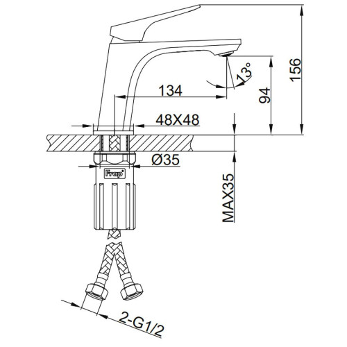 Смеситель для умывальника FRAP F1087-6 чёрный