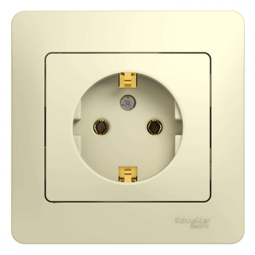 Розетка 2P+E GLOSSA бежевая GSL000242 (458649) В СБОРЕ