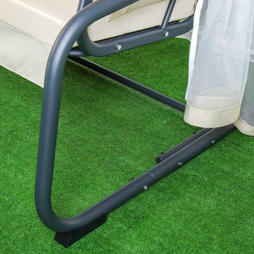 Качели садовые 3-х местные 170х53х165 см, 300 кг, Генуя, антрацит А45А.Т025 (500395)