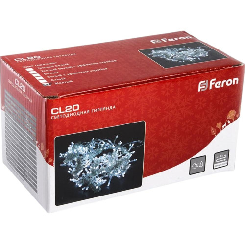 Гирлянда-занавес FERON 240LED 2700К 2*2м строб эффект (677890)