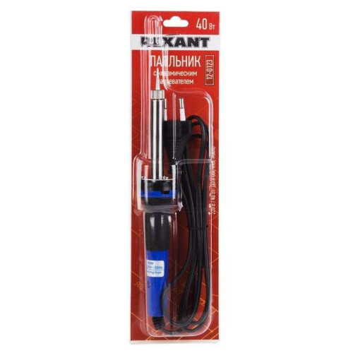 Паяльник с керам. нагревателем 220V/40 Вт долговечное жало REXANT 12-0123 (287474)