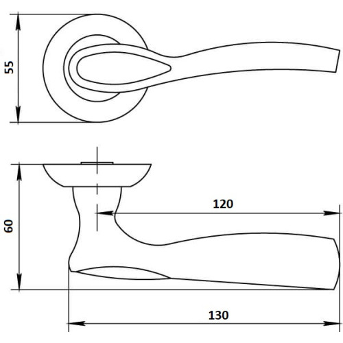 Ручки раздельные FERRE R07.047 SN/CP (16804)