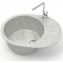 Мойка комп. глянц. MARRBAXX овальная Тейлор Z10/Q10 575х440х215мм, светло серая, сифон
