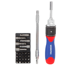 Отвертка WORKPRO 2X DRIVE с трещоткой, 28 предметов (WP221053)