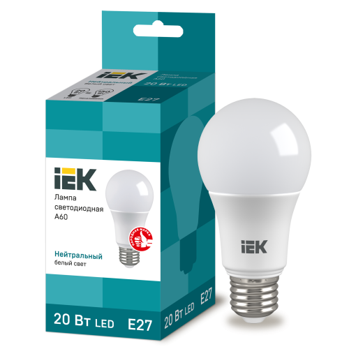 Лампа E27 светодиод.20Вт 4000К IEK А60 (1800Lm)