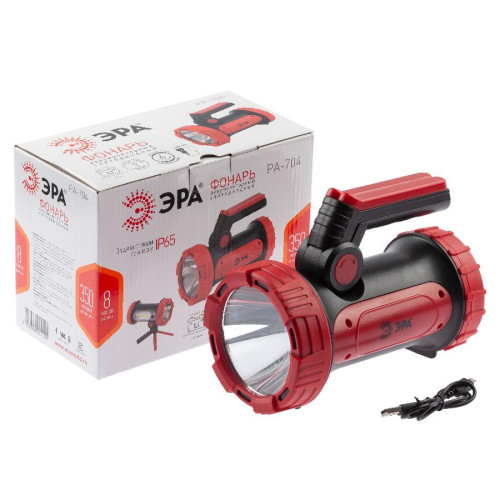 Фонарь-прожектор ЭРА PА-704 10Вт акк. Li6Ач, 4реж, POWER BANK, рег. ручка, IP65, microUSB 4499