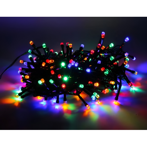 Гирлянда Нить 15м темная нить 400LED свечение мульти, 8 режимов (703309)