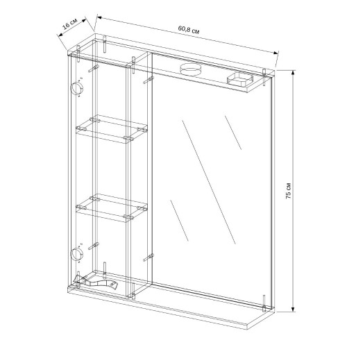 Шкаф с зеркалом EVA GOLD 60 
