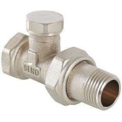 Кран запорный настроечный для радиатора прямой ф 1/2