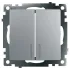 Выключатель 2-кл Катрин с подсветкой серебро GLS10-7102-03