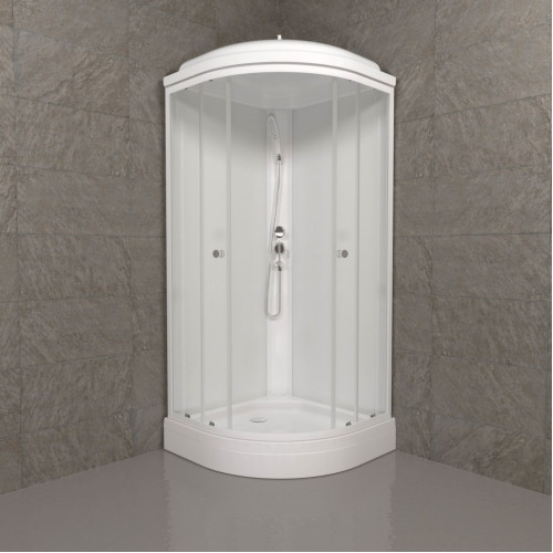 Душевая кабина ТРИТОН 88х88см низ. поддон, ЭКСТРА, белое. заднее стекло (8кор.)