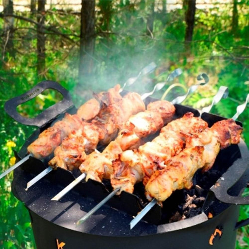 Подставка под шампура для печки под казан 12-16л, + 5 шампуров, Kukmara, пшу012