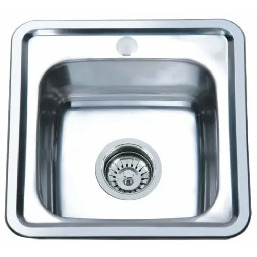 Мойка нерж. врезная ZERIX 38х38 см глуб. 16см, тол. 0,6мм, DECOR Z3838-06-160D