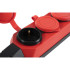 Колодка 3-пост. 2P+E каучуковая с защит. крышками красная  IP44 16А ЭРА RED-IP44 5070 (723796)