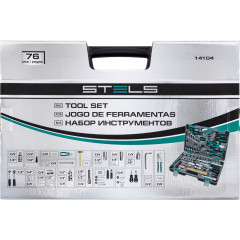 Набор инструментов STELS  76 пр. 1/2, 1/4, CrV, 6 гран. головки (14104)