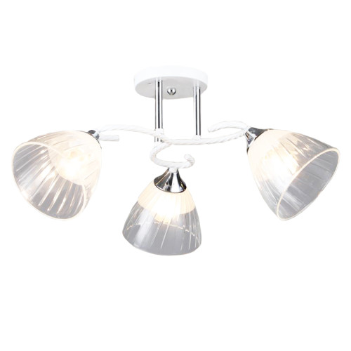 Светильник Люмис N6415/3 WT+CR 3х60W E27 d540 h240 белый/хром