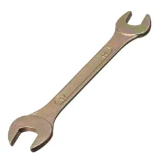 Ключ гаечный СИБРТЕХ рожковый, желтый цинк 14х17мм (14309)