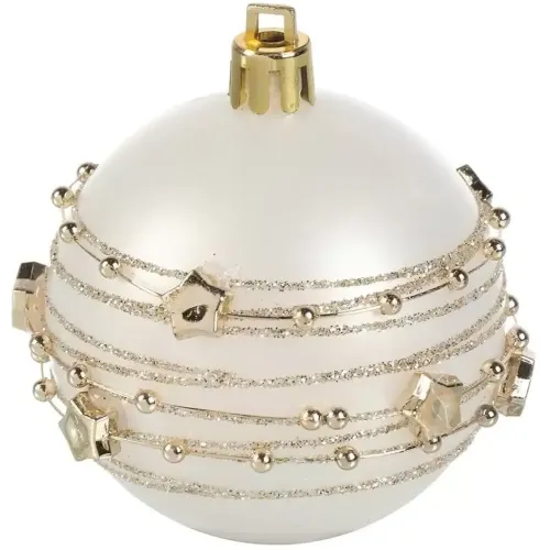 Шары новогодние набор 6шт SYQC- 0124092 6см шампань (479971)