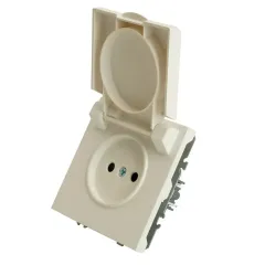 Розетка 2P ЭМИЛИ защ.шторки с крышкой белый RST16-5113-01