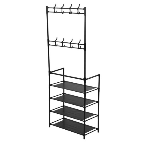 Этажерка VETTA 4-х ярусная с вешалкой 60х30х155 см (465-236)