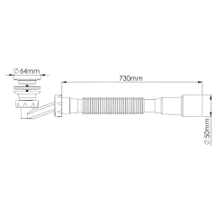 Сифон для душевого поддона ZEGOR 1 1/2''х40/50 с гибкой трубой, низкий h-70мм (P162-2)