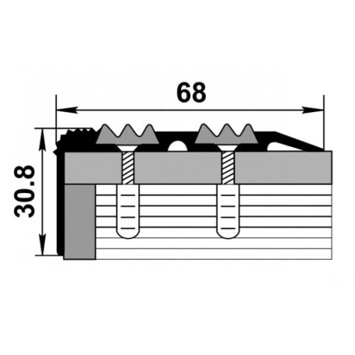 /Профиль угловой 68*30 2,7 Без покр.(серая. вставка) (Лука ПУ-07)