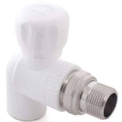 Кран шаровый п/п угловой для радиатора KALDE нар. резьба ф 25х1/2