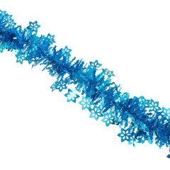 Мишура СНОУ БУМ (377-537) крупная, волнистая с декором 200х9см, ПВХ, бирюза