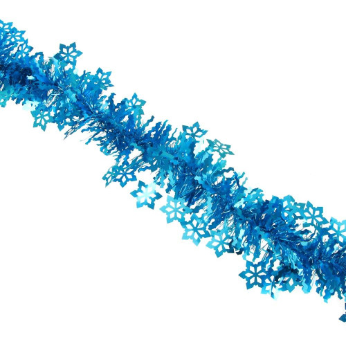 Мишура СНОУ БУМ (377-537) крупная, волнистая с декором 200х9см, ПВХ, бирюза