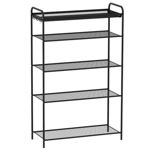 Полка для обуви ZMI Верона 25 4 секции, 65х30х95 см, черная (ПДОВ25 Ч)