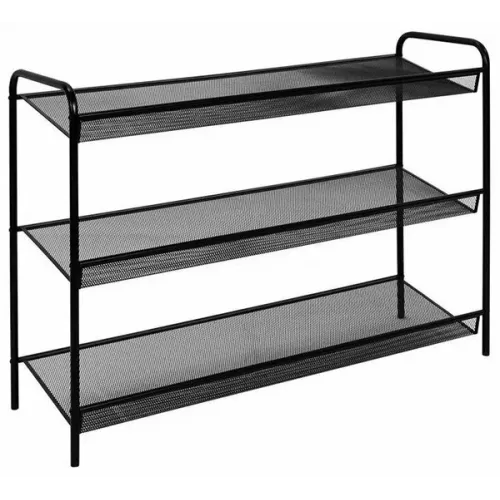 Полка для обуви металлическая Женева 3 секции 86,5*27*60см черная (467415)