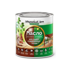 Масло Здоровый Дом для террас и деревянных полов тик 0,75л