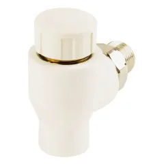 Кран термостатический п/п угловой для радиатора RTP нар. резьба ф 20х1/2