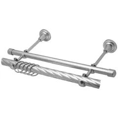 Карниз Ле-Гранд кованный твист 2,4м (2ряд) D25/19/(16) серебро мат., (без наконечников)