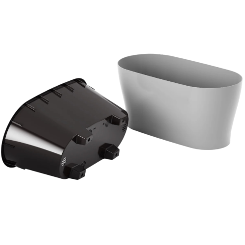 Горшок для цветов ЛЕЯ овальный двойной серый 4л М8591 (275738)