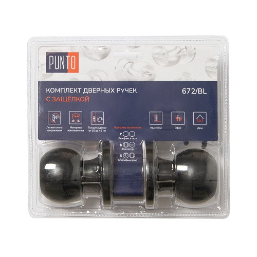 Защелка DK672 BL BL-PS (без фик.) черный (49487) (PUNTO)