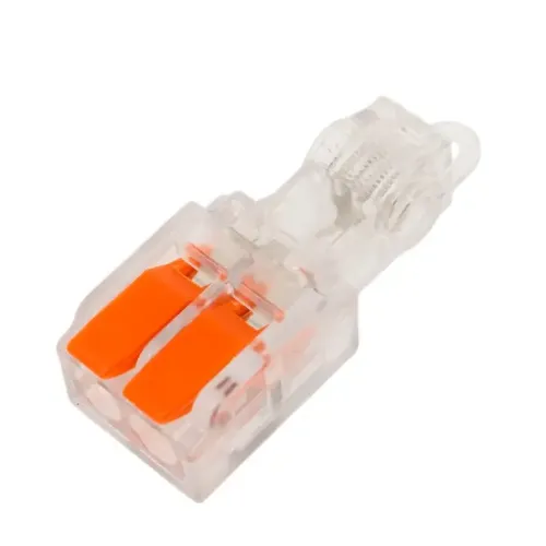 Зажим прокалыв. ответвит. STEKKER 4 мм2 c ответвит. клеммой LD219 на 2 выход, прозрачный/оранжевый LD503-2-32