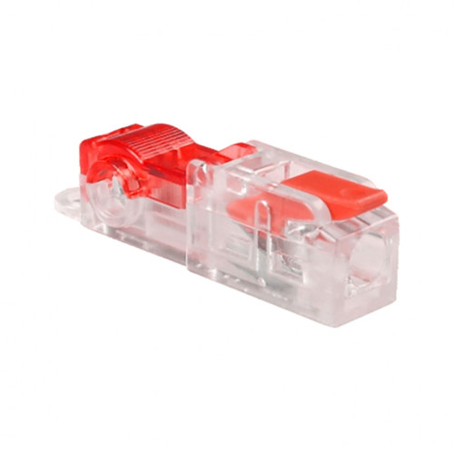 Зажим прокалыв. ответвит. STEKKER 0,75-1 мм2 c ответвит. клеммой LD219 на 1 выход, прозрачный/красный LD503-1-10