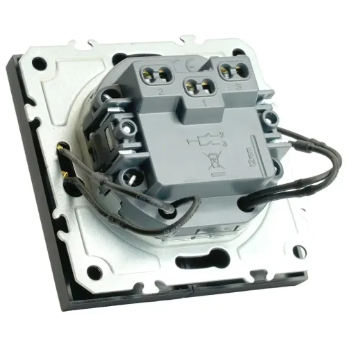 Выключатель 2-кл ЭМИЛИ с подсветкой черный RSW10-5102-05